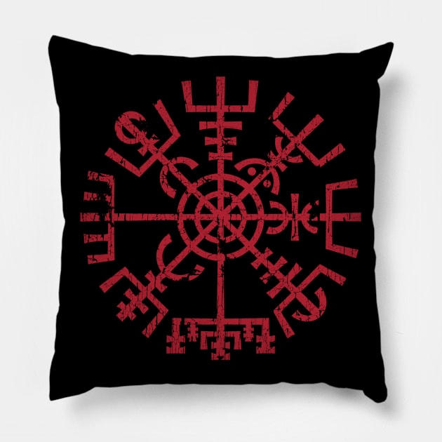 Vegvisir Norse Viking Compass Pagan Wayfinder Symbol Pillow by Blue Pagan