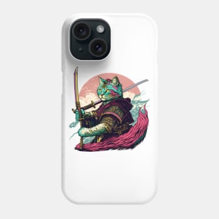 Cat Samurai Japanese Katana Phone Case