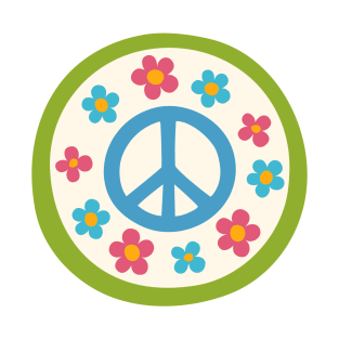 Peace symbol with flower T-Shirt