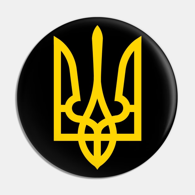 Ukraine coat of arms -  gold Pin by Illustratorator