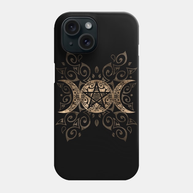 Triple Moon Goddess pentagram ornament Phone Case by Nartissima