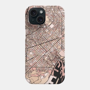 Barcelona Map Pattern in Soft Pink Pastels Phone Case