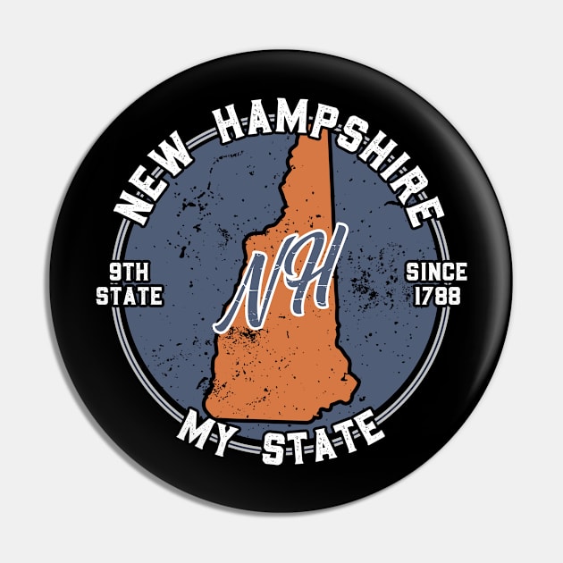 New Hampshire My State Patriot State Tourist Gift Pin by atomguy