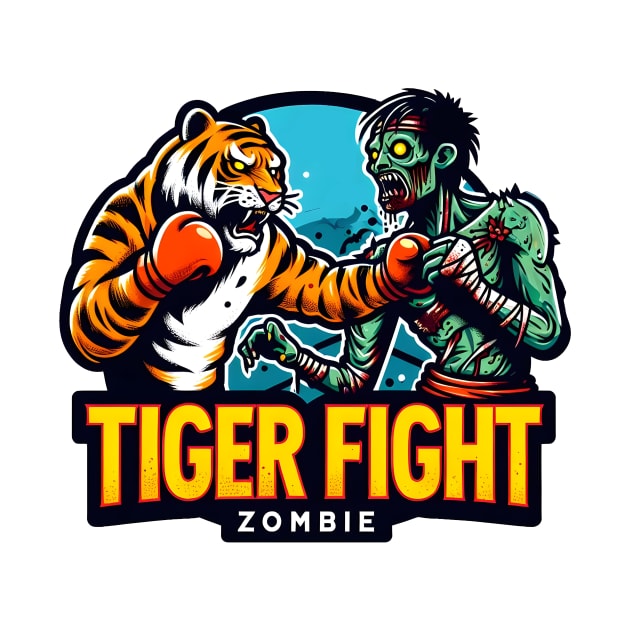 Tiger vs Zombie Fight by Rawlifegraphic