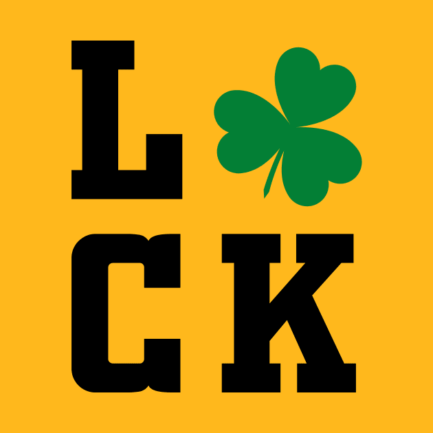 Luck Shamrock Black saint patricks day typography by gastaocared