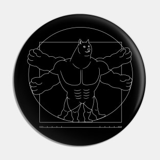 Vitruvian Swole Doge Pin