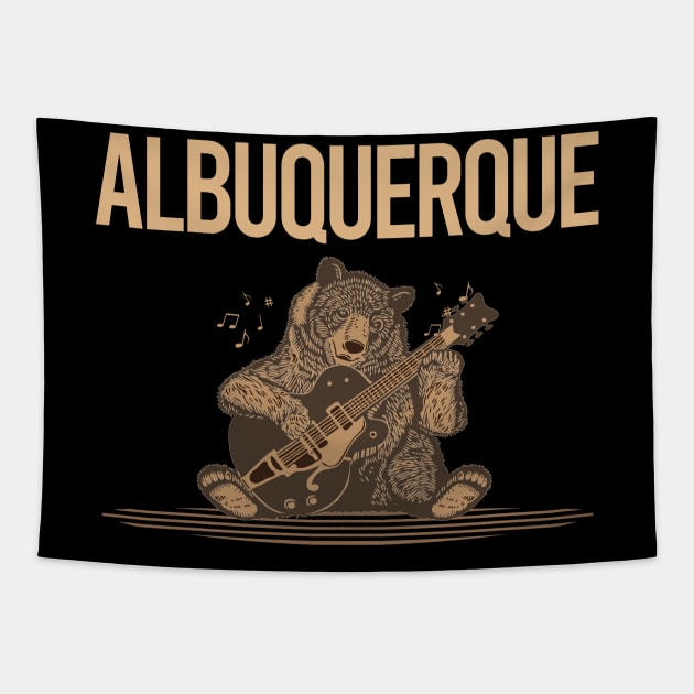 Brown Bear Guitar Albuquerque Tapestry by rosenbaumquinton52