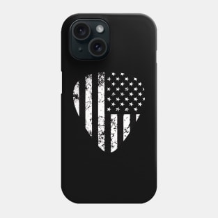 B&W American Flag Phone Case