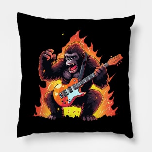 gorilla mucisian Pillow