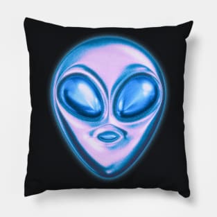 Funky Chrome Alien Pillow