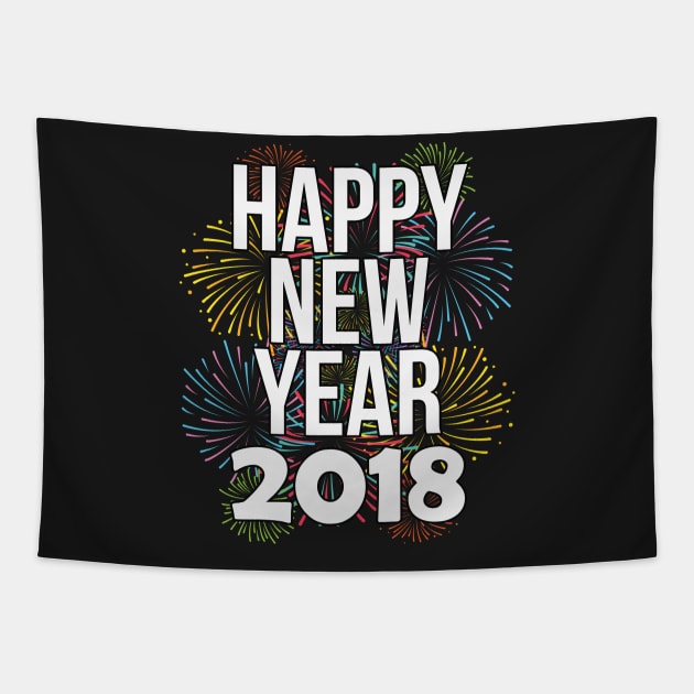 Happy New Year 2018 Tapestry by charlescheshire