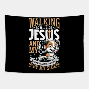Jesus and dog - Danish–Swedish Farmdog Tapestry