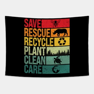 Earth Day Save Bees Rescue Animals Tapestry