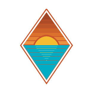 Geometric Style Ocean Sunset T-Shirt