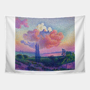 The Pink Cloud Over French Countryside & The Sea, Henri-Edmond Cross 1896 Tapestry