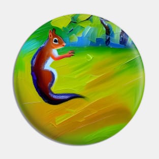 Squirrel in Garden Pin