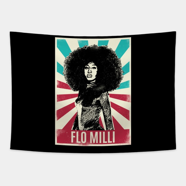 Vintage Retro Flo Milli Tapestry by Bengkel Band