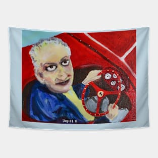 Enzo Ferrari in Acrylics Tapestry