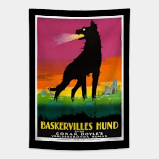 The Hound of the Baskervilles - 1929 Swedish Film Poster - Sherlock Holmes Tapestry