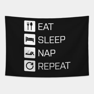 Eat Sleep Nap Repeat - white Tapestry