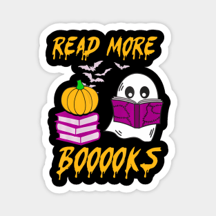 Read More Books Cute Ghost Boo Pumpkin Funny Halloween Magnet