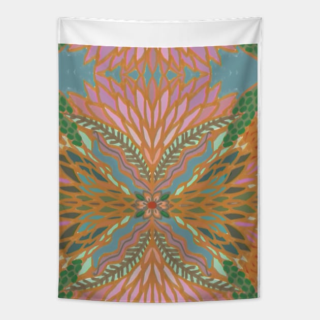 Geometric Delicious Floral Garden 4 Tapestry by mariacaballer