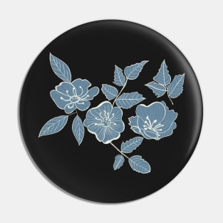 California Wild Rose Blue  and Cream Pin