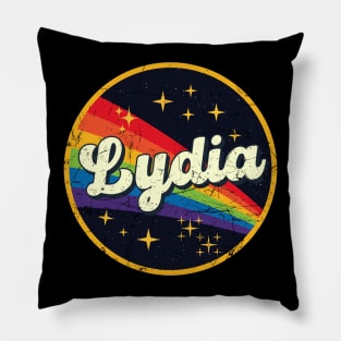 Lydia // Rainbow In Space Vintage Grunge-Style Pillow