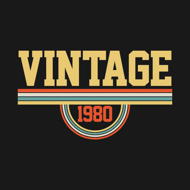 1980 Birthday Vintage 1980 Retro by KAWAIITEE