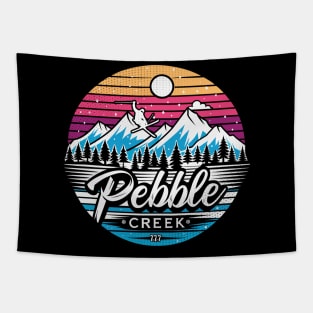 Retro Pebble Creek Ski Tapestry