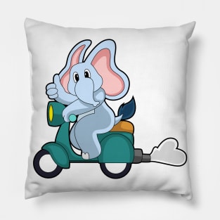 Elephant as Biker with Scooter Pillow