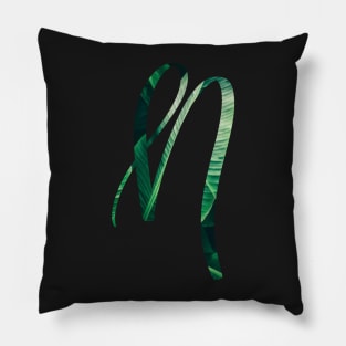 N initial cursive Pillow