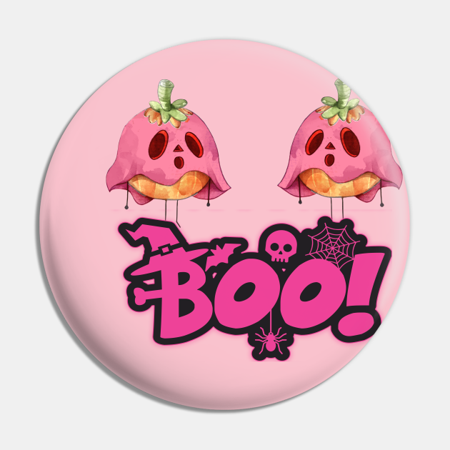 Boo pink pumpkin halloween october breast cancer awareness Month - In