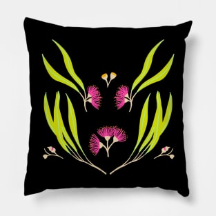 Bright eucalyptus blossoms and gum leaves Pillow