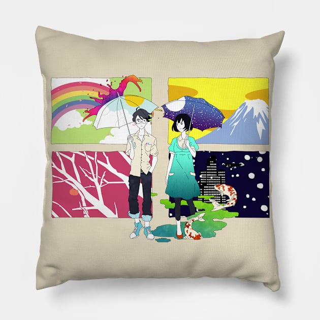 The Tatami Galaxy - Protagonist and Akashi Pillow by Milewq