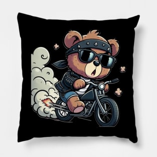 Biker bear Pillow