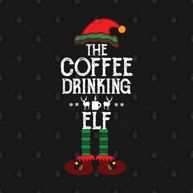 The Coffee Drinking Elf Funny Matching Family Christmas by TeeTypo