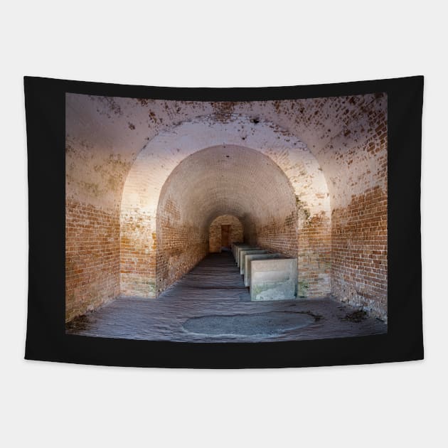 Fort Pickens Ruins Tapestry by mcdonojj