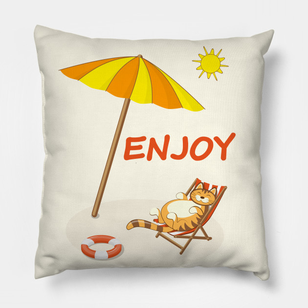 enjoy summer with funny cat