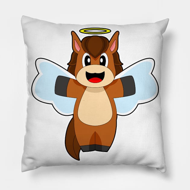 Horse Angel Angel wings Pillow by Markus Schnabel