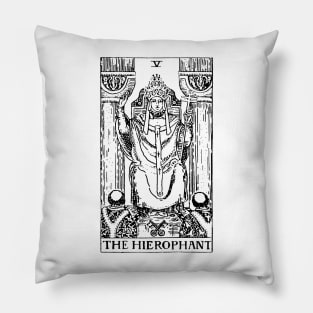 The Hierophant Tarot in black Pillow