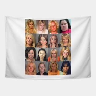 The Fame Monster - Female Celebrity Mugshots Tapestry