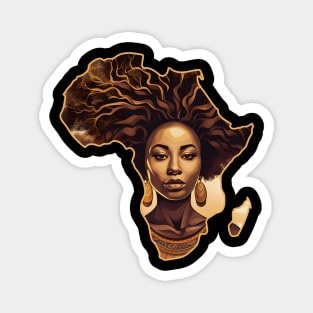 Melanin African Queen Africa Map Shape Magnet