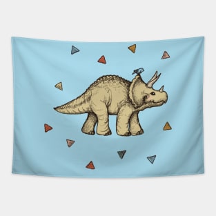 Triceratops & Triangles Tapestry