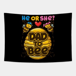 Mens He Or She Dad To Bee Baby Gender Reveal Gift design Tapestry