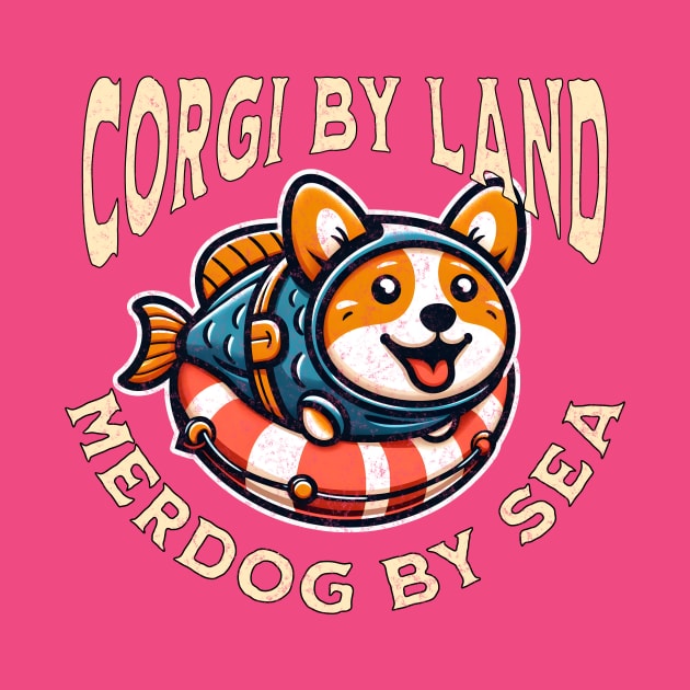 Corgi By Land - Merdog By Sea by WolfeTEES