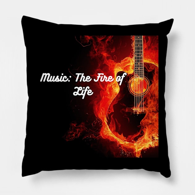 Music: The Fire of Life Pillow by Rosettemusicandguitar