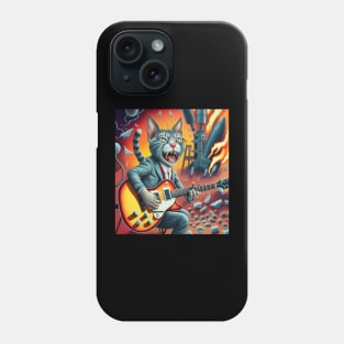 cat rocket demon guitar Phone Case