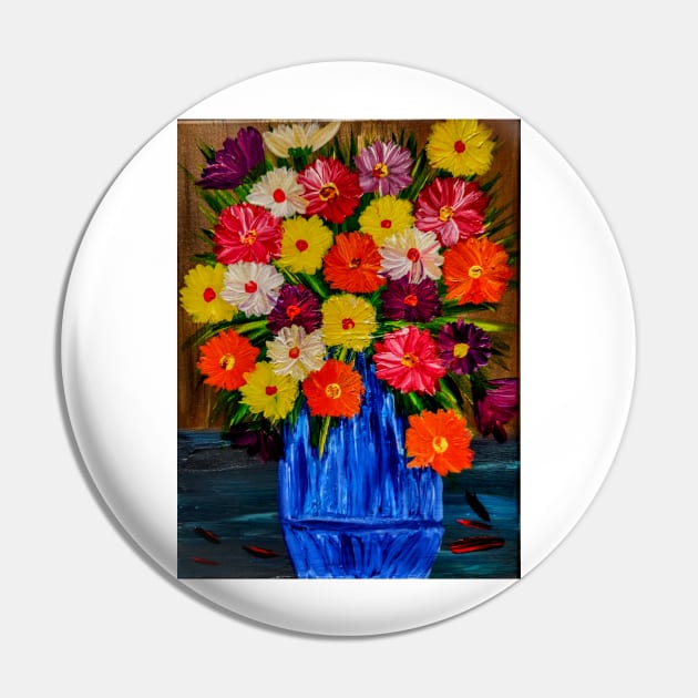Beautiful floral paintings with abstract flowers in a blue vase Pin by kkartwork