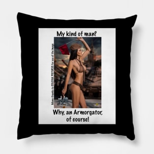 Armorgator Babe 4 - White - Most backgrounds Pillow